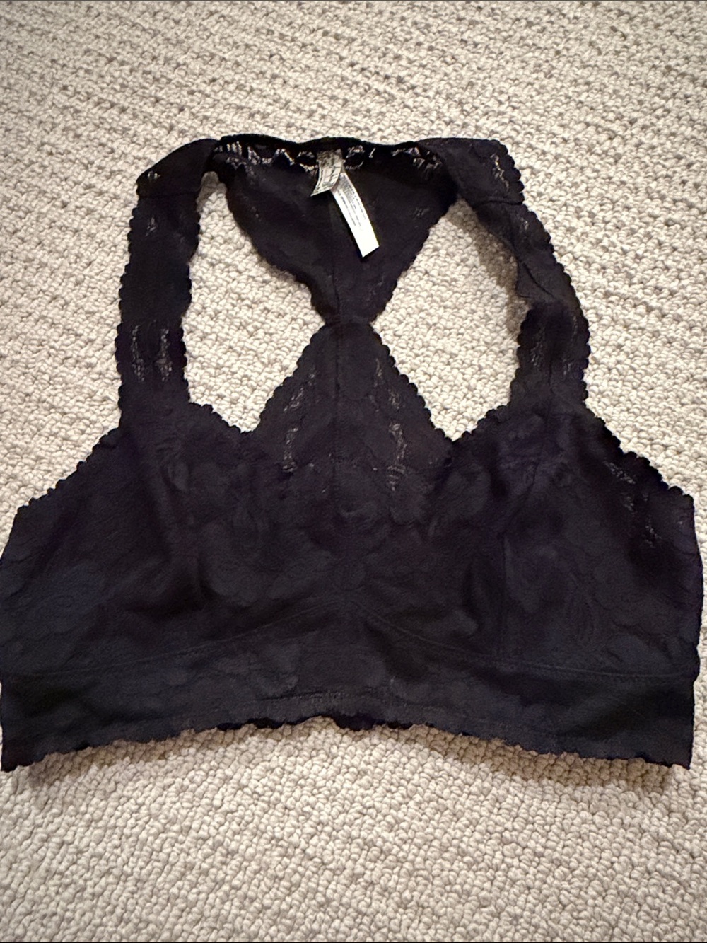 Free People Lace Racerback Bralette - Black